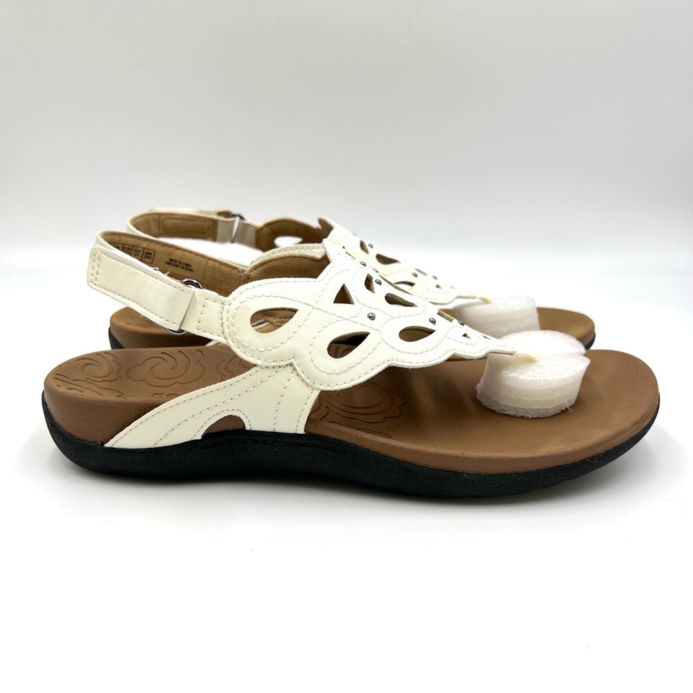 Rockport Womens Size 7 Ridge Sling Ivory‎ White Cutout Summer Sandals Shoes